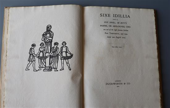 Theocritus - Sixe Idillia that is Sixe Small, or Petty Poems, or Aeglogues, Chosen our of the right famous Sicilian